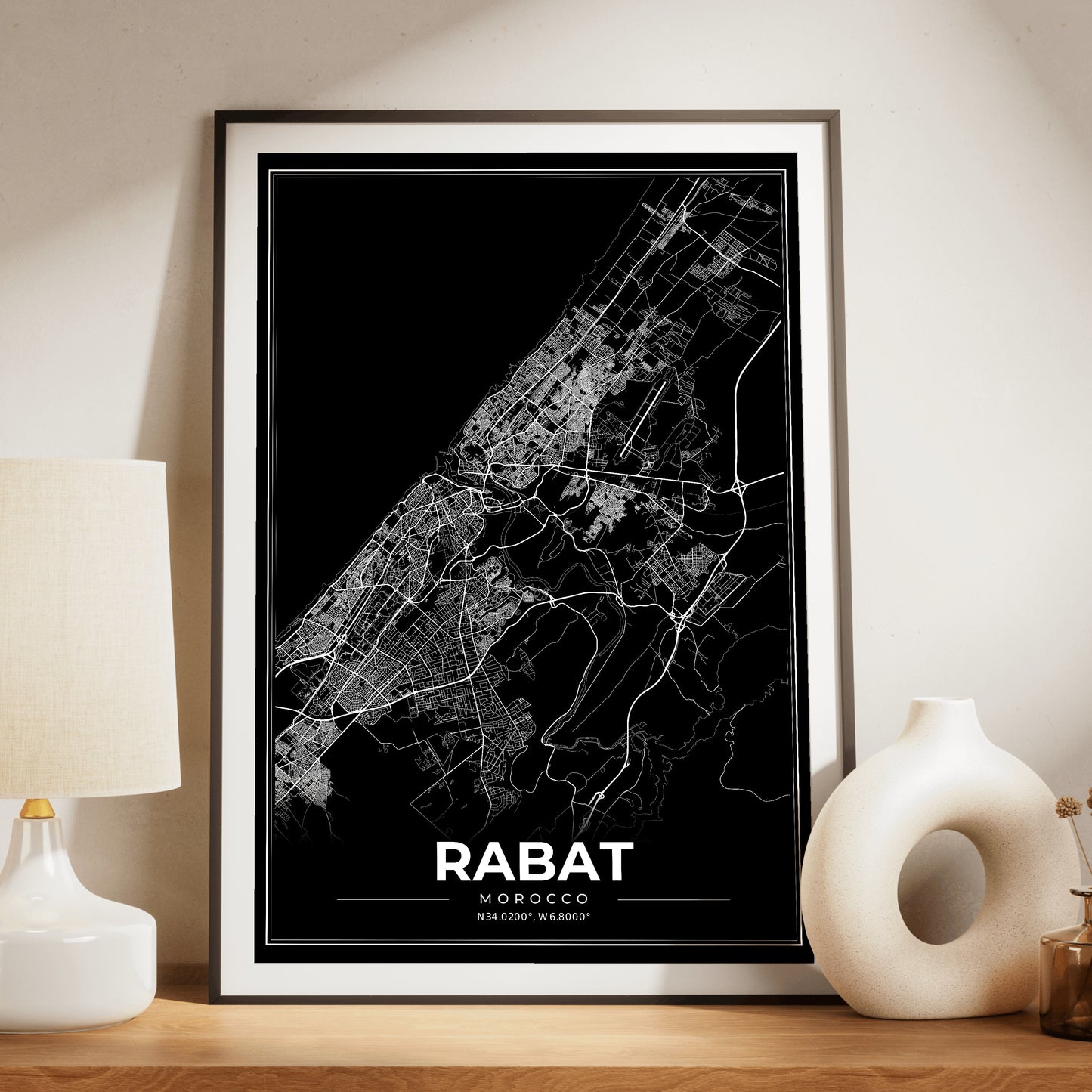Rabat Modern Map Poster