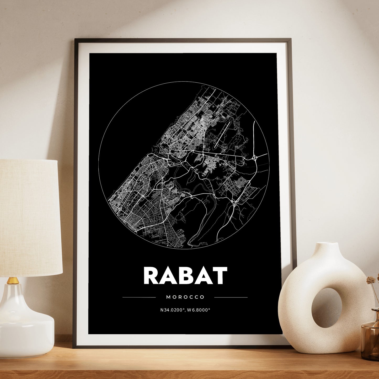 Rabat Spot Map Poster