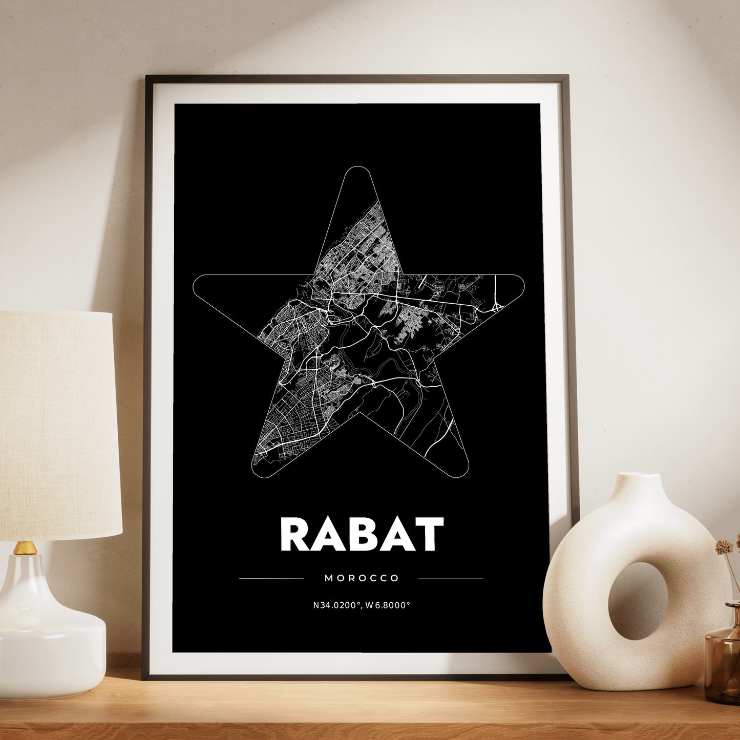 Rabat Star Map Poster