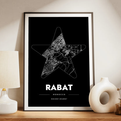 Rabat Star Map Poster