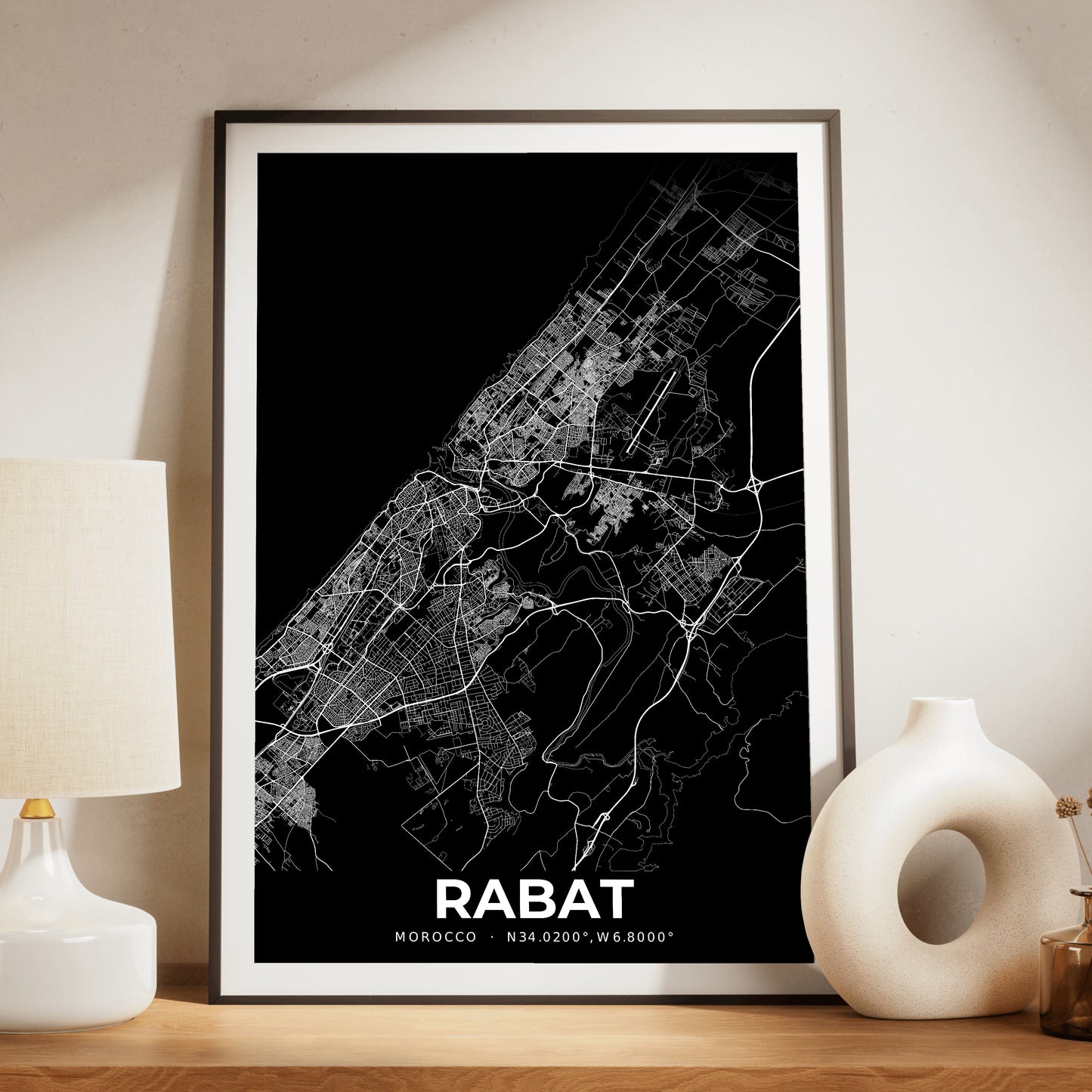 Rabat Elegant Map Poster