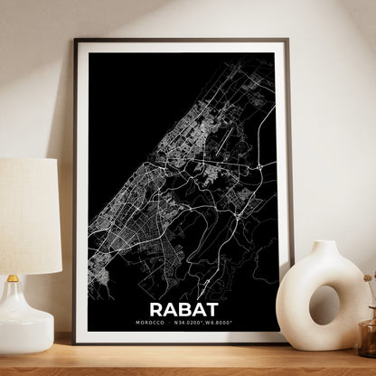 Rabat Elegant Map Poster