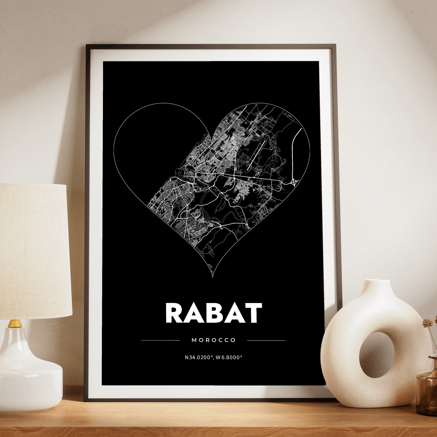 Rabat Heart Map Poster