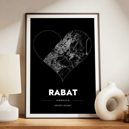 Rabat Heart Map Poster