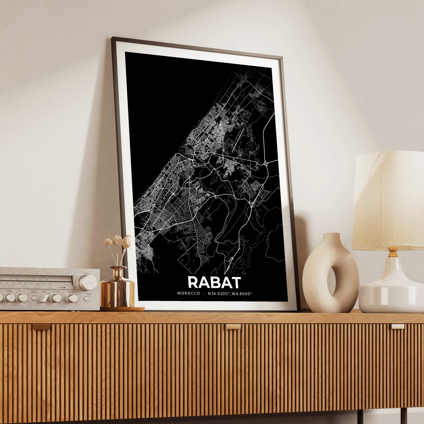 Rabat Elegant Map Poster