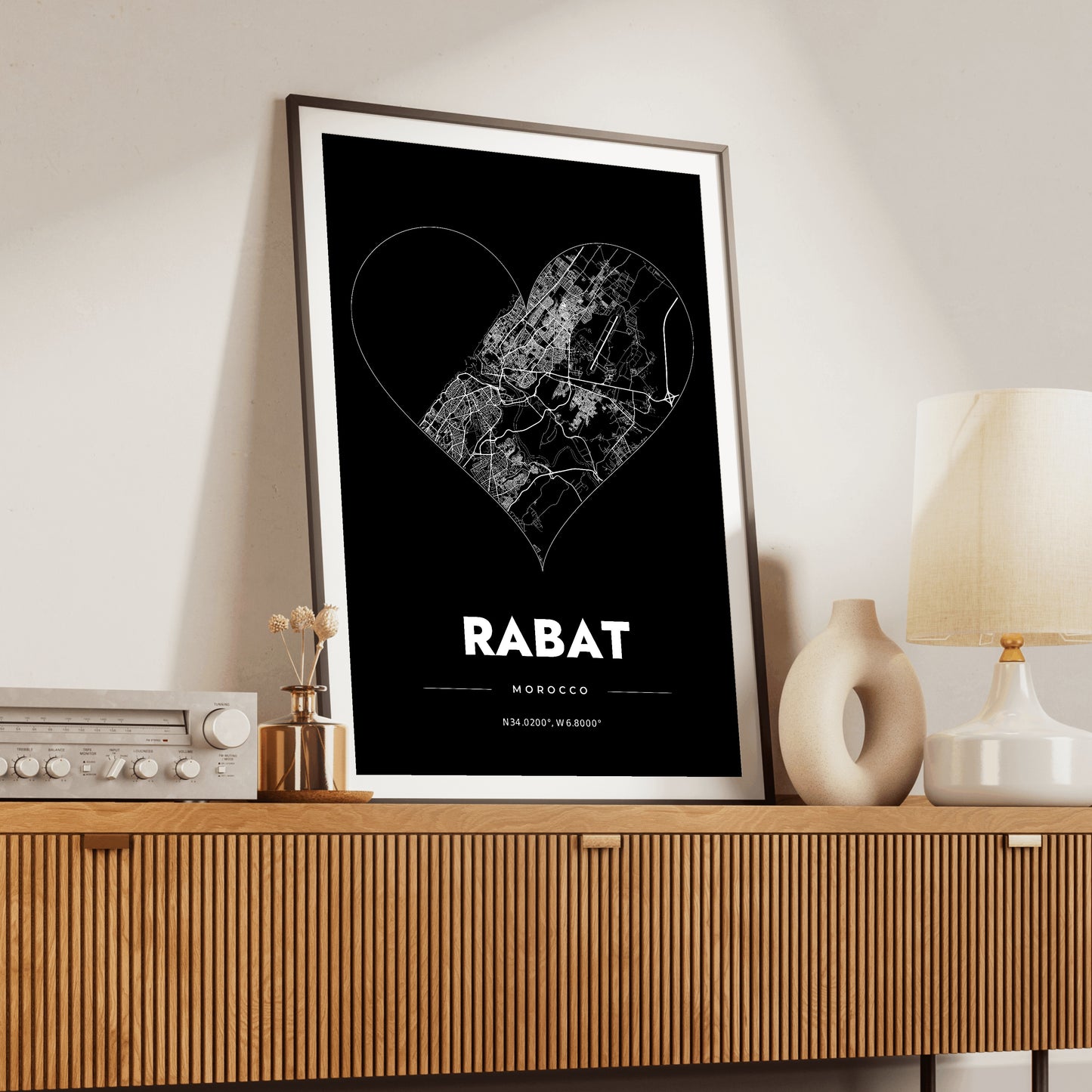 Rabat Heart Map Poster