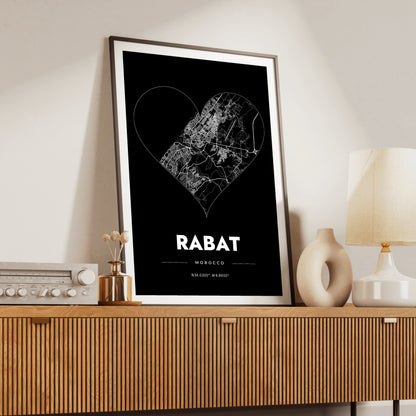 Rabat Heart Map Poster