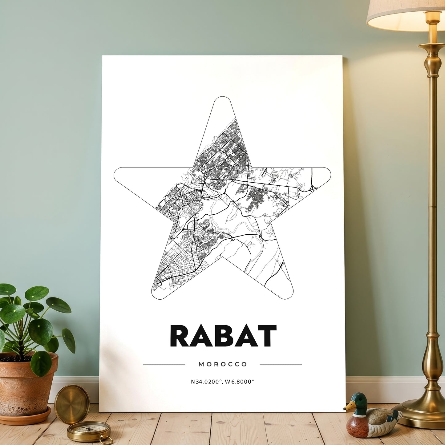 Rabat Star Map Poster