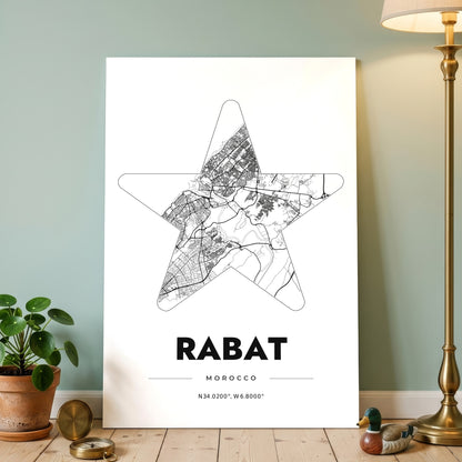 Rabat Star Map Poster