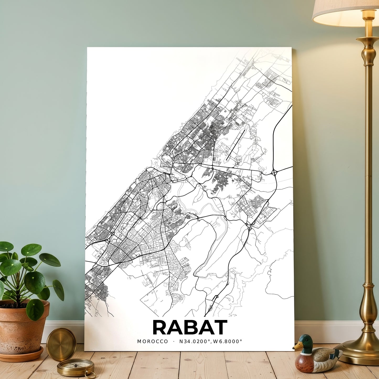 Rabat Elegant Map Poster