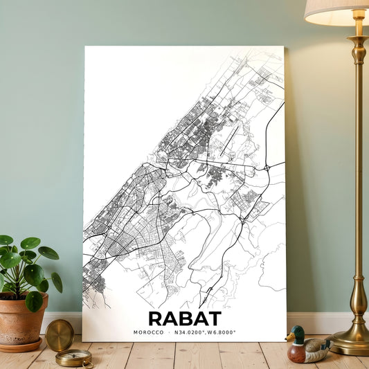 Rabat Elegant Map Poster