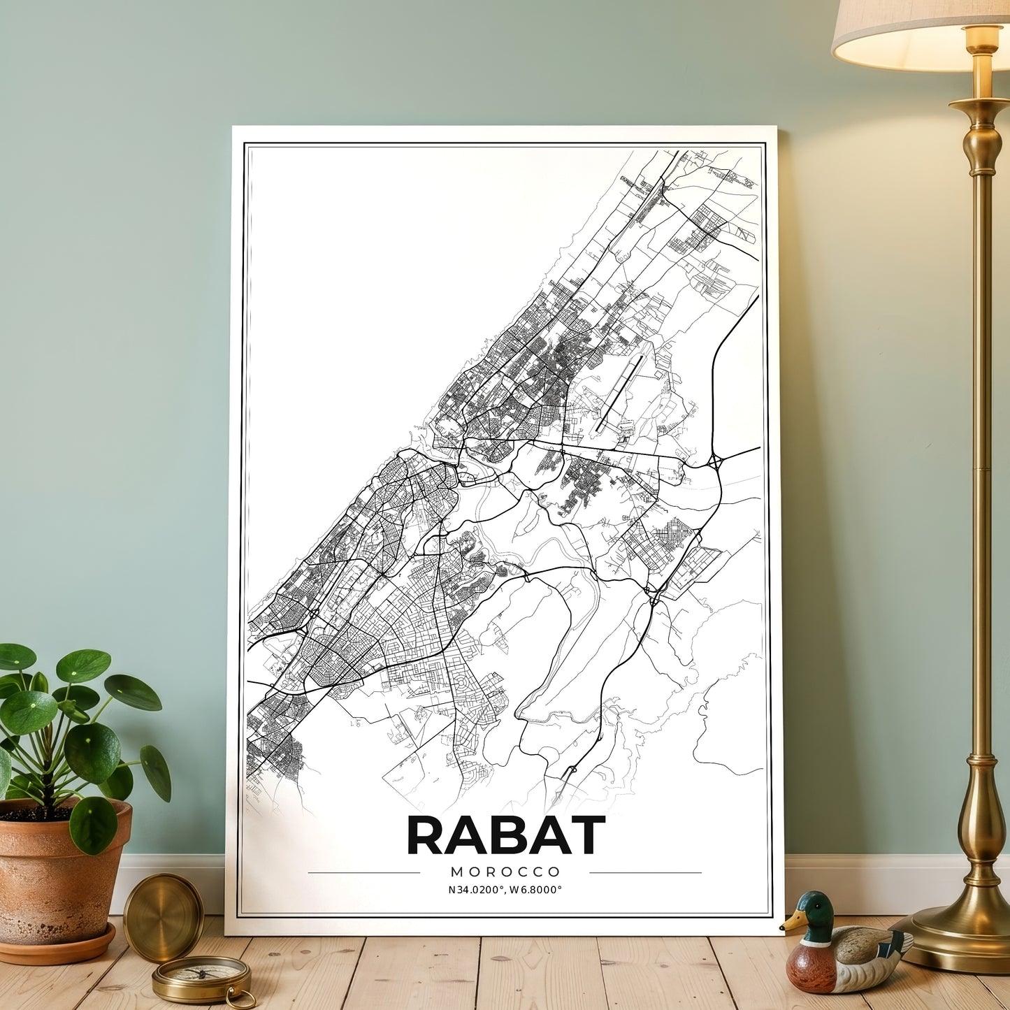Rabat Modern Map Poster