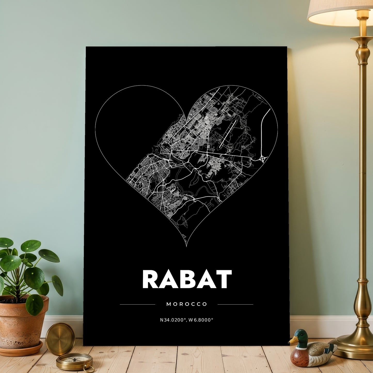 Rabat Heart Map Poster