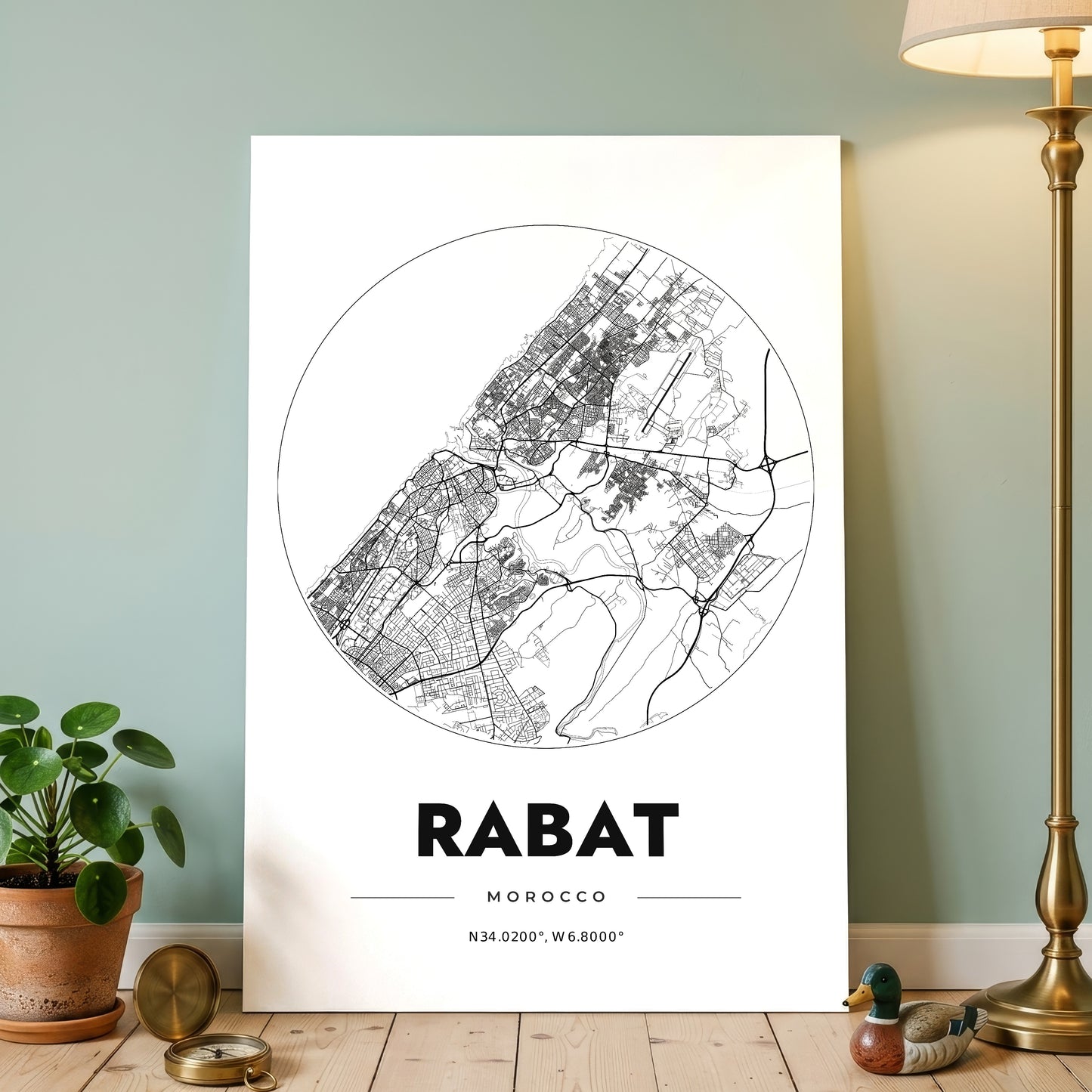 Rabat Spot Map Poster
