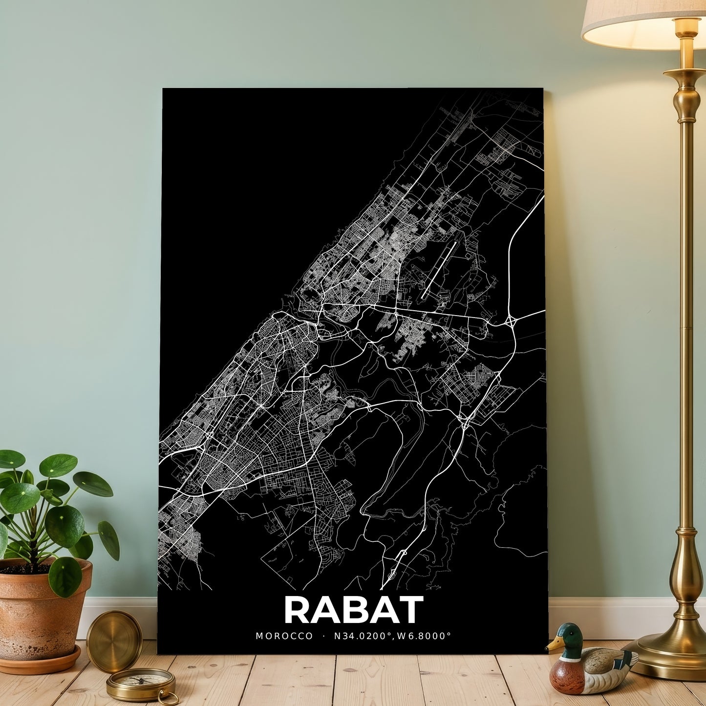 Rabat Elegant Map Poster