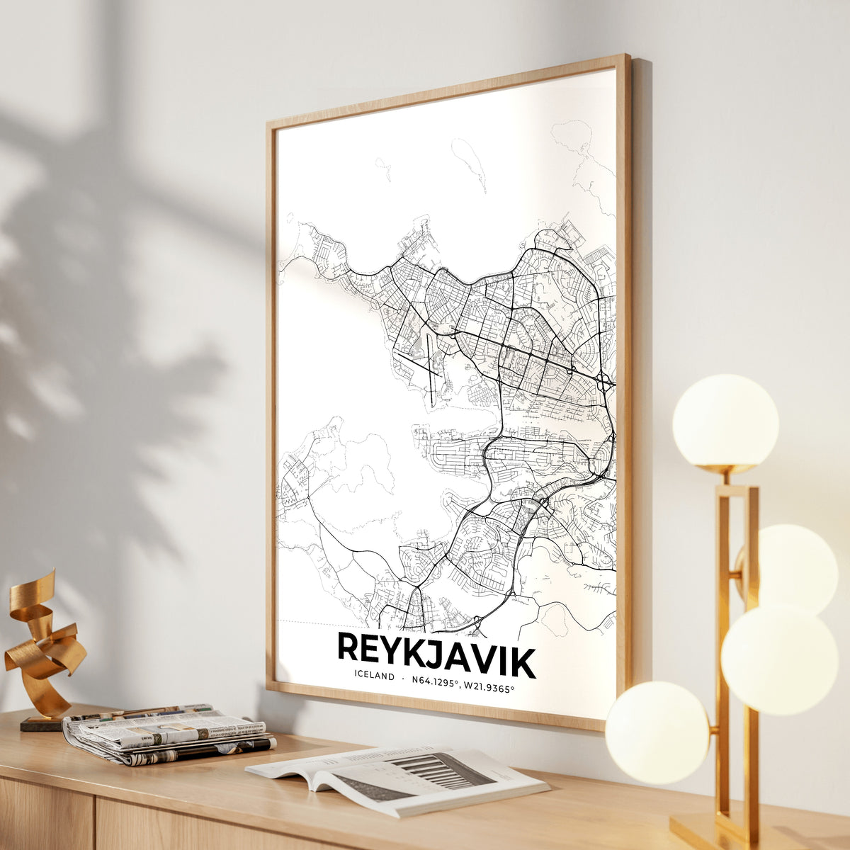 Reykjavik Elegant Map Poster