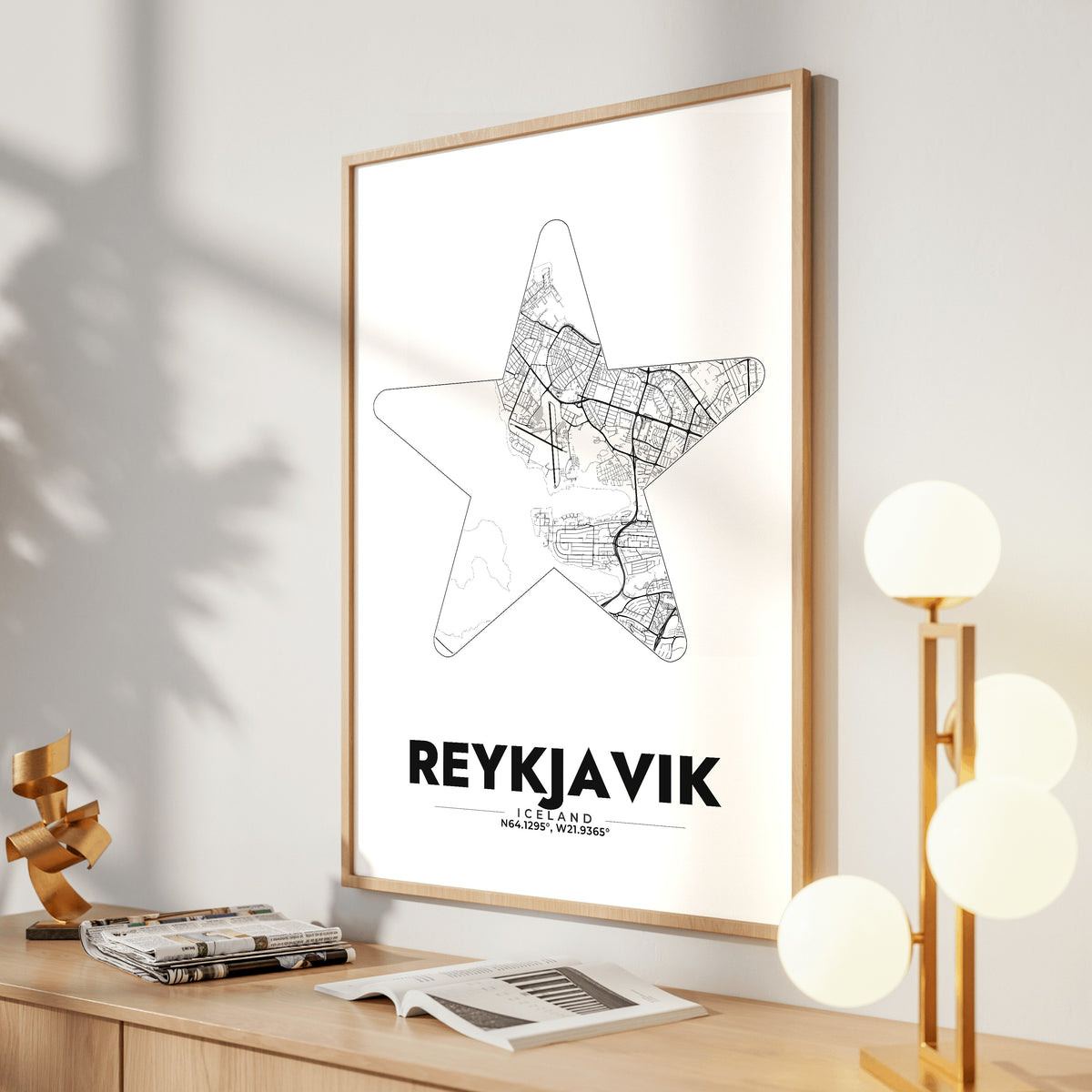 Reykjavik Star Map Poster