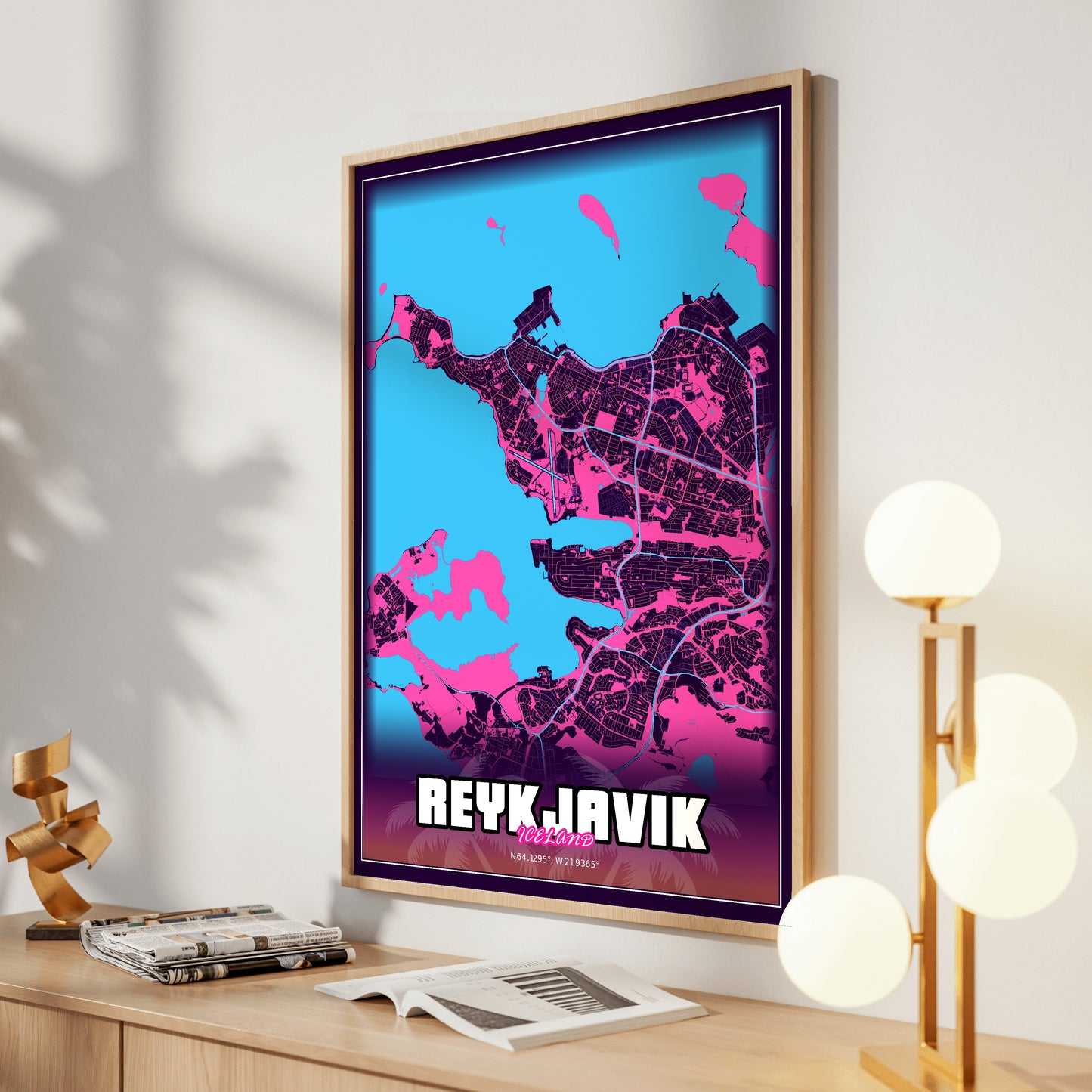 Reykjavik GTA Map Poster