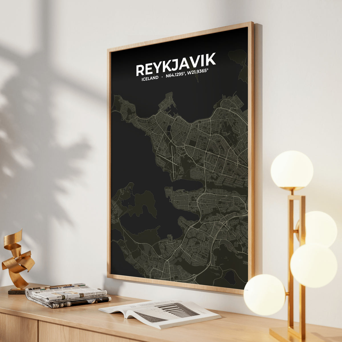 Reykjavik Sable Map Poster