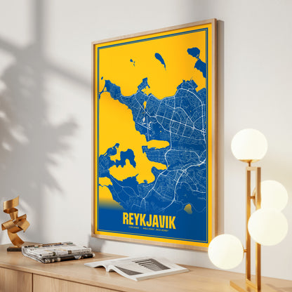 Reykjavik Blockbuster Map Poster