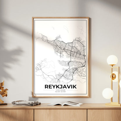 Reykjavik Modern Map Poster