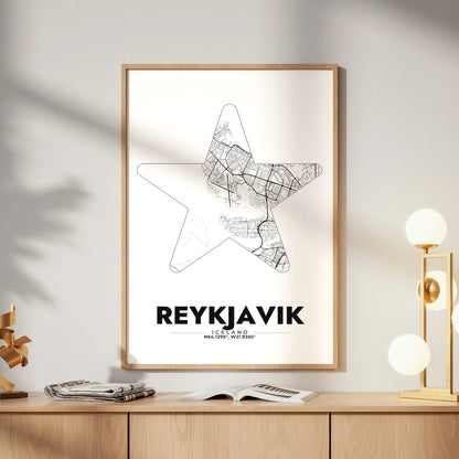 Reykjavik Star Map Poster
