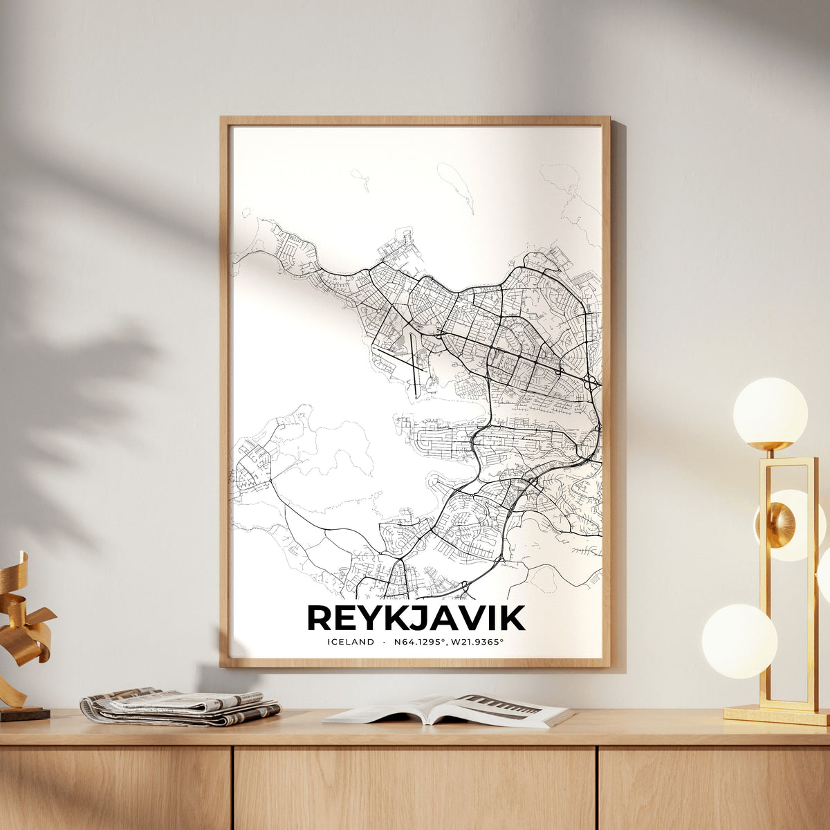 Reykjavik Elegant Map Poster