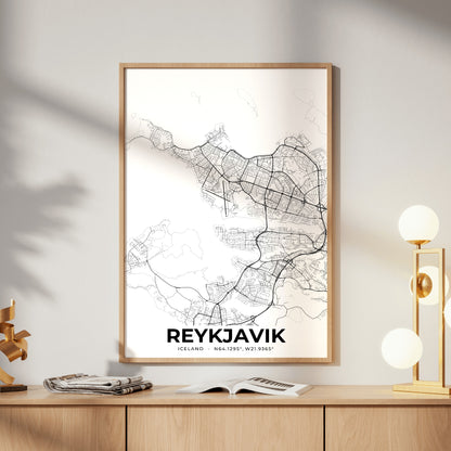 Reykjavik Elegant Map Poster
