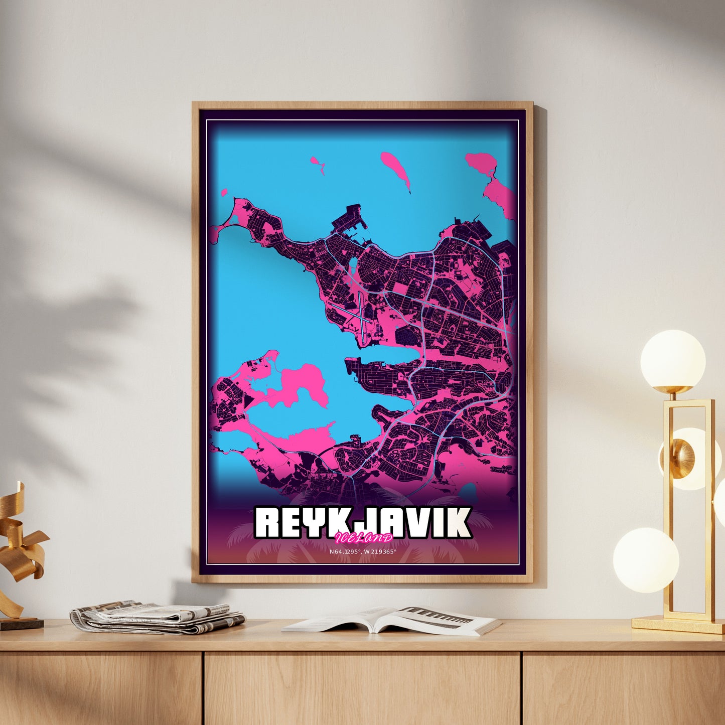 Reykjavik GTA Map Poster