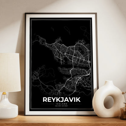 Reykjavik Modern Map Poster