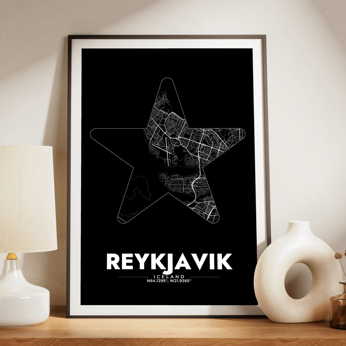 Reykjavik Star Map Poster