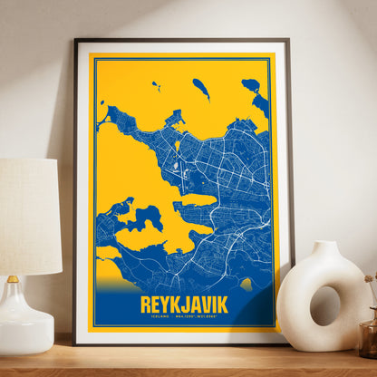 Reykjavik Blockbuster Map Poster