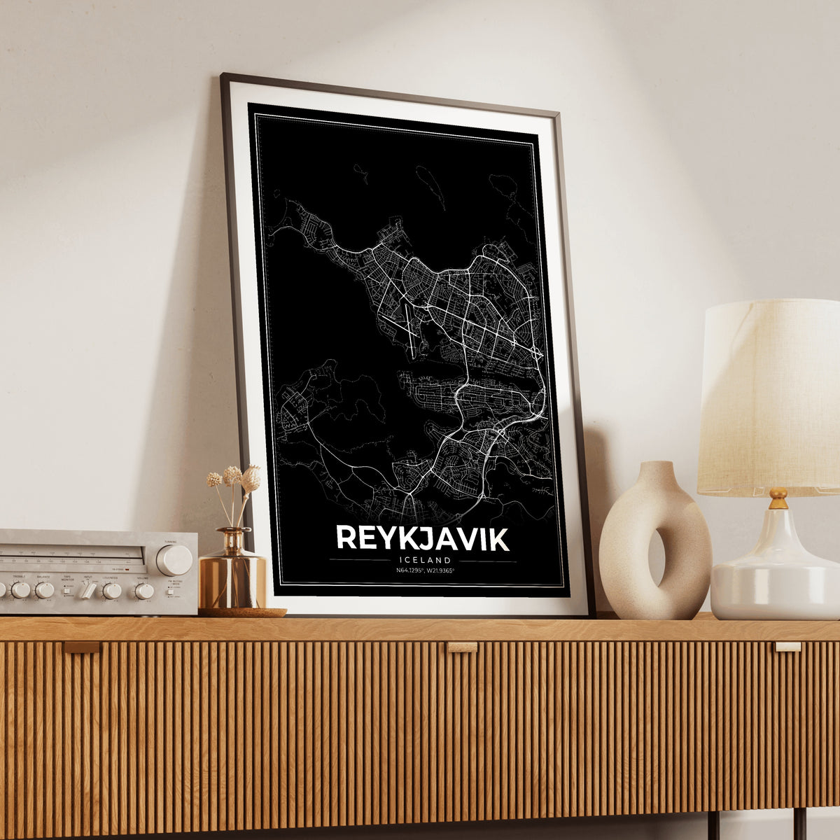 Reykjavik Modern Map Poster