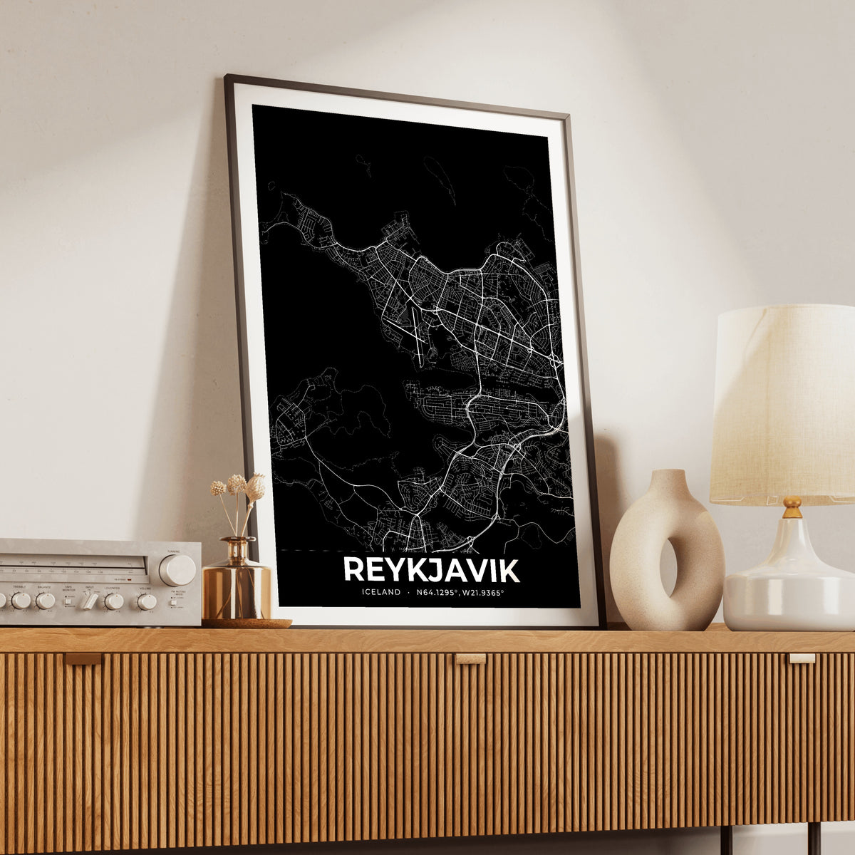 Reykjavik Elegant Map Poster