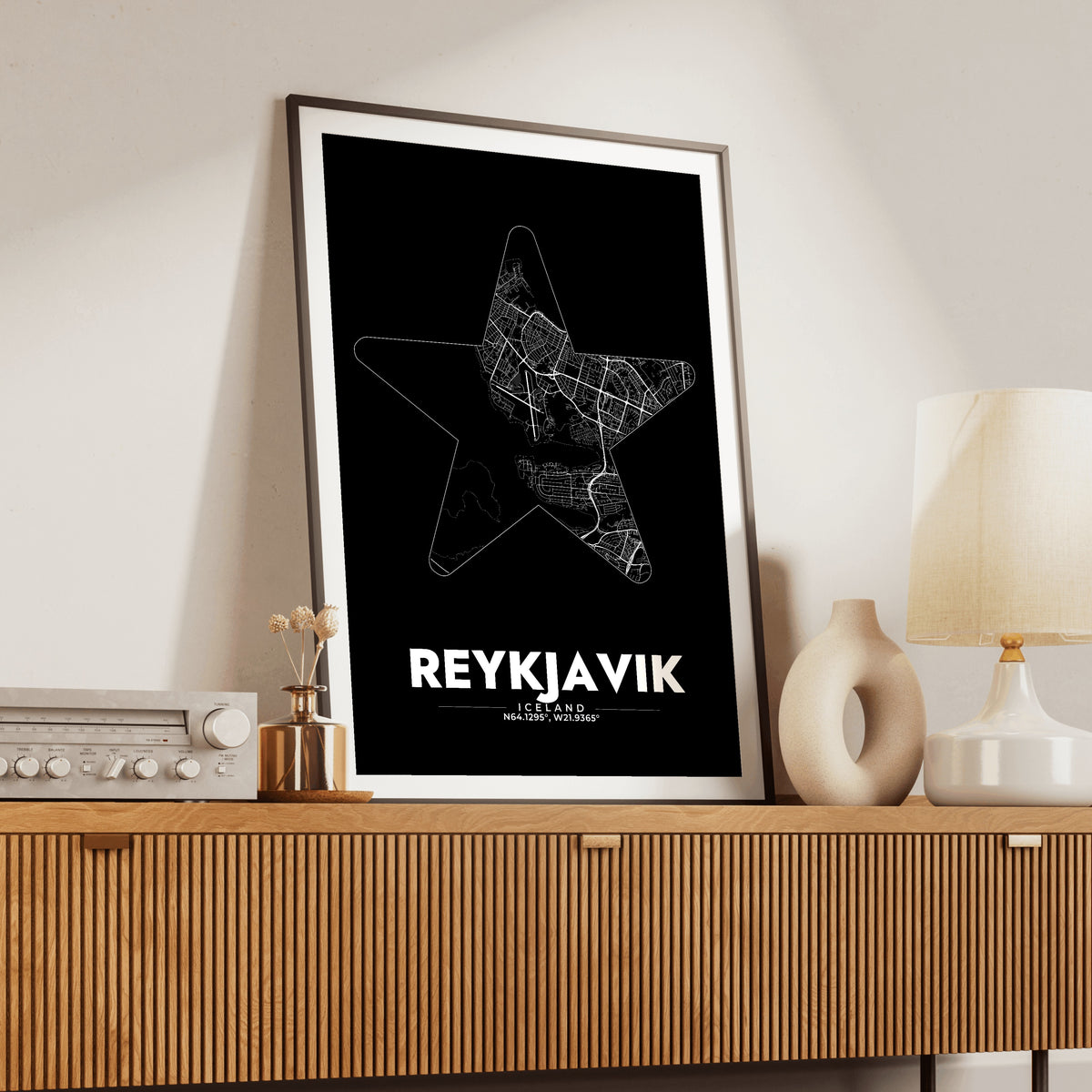 Reykjavik Star Map Poster