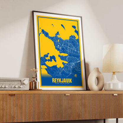 Reykjavik Blockbuster Map Poster