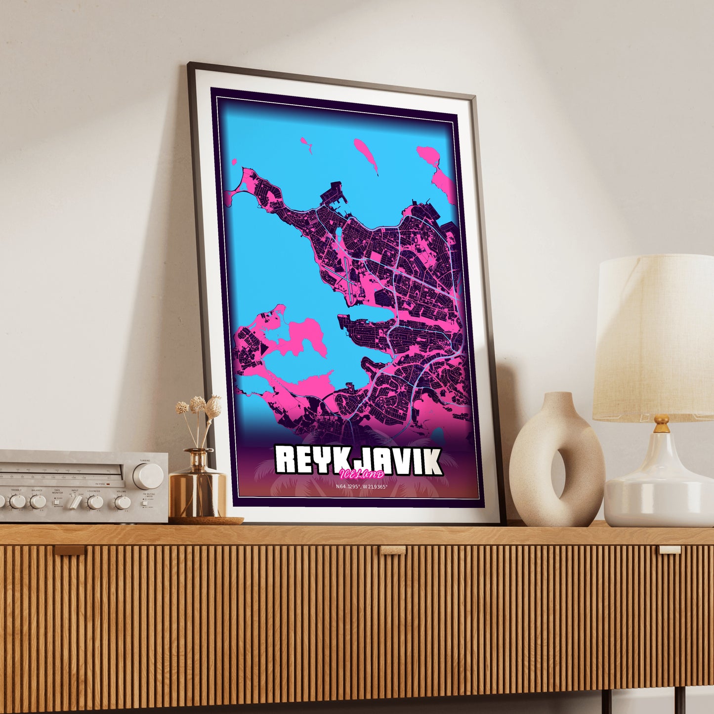 Reykjavik GTA Map Poster