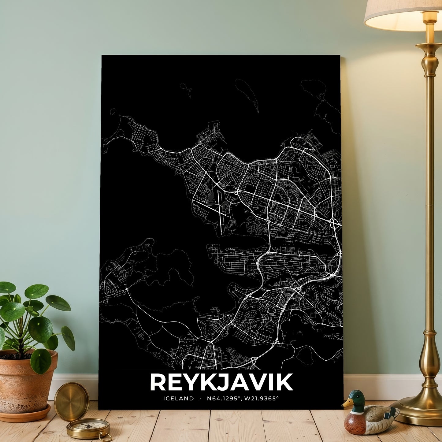 Reykjavik Elegant Map Poster