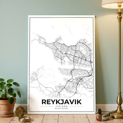 Reykjavik Modern Map Poster