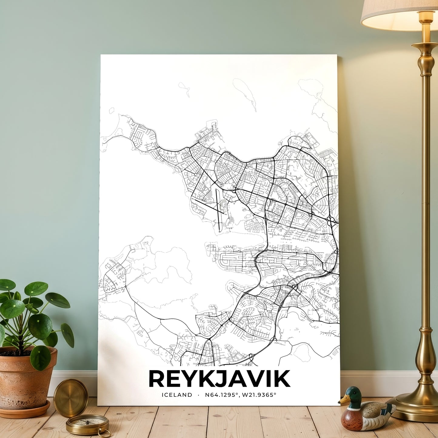 Reykjavik Elegant Map Poster