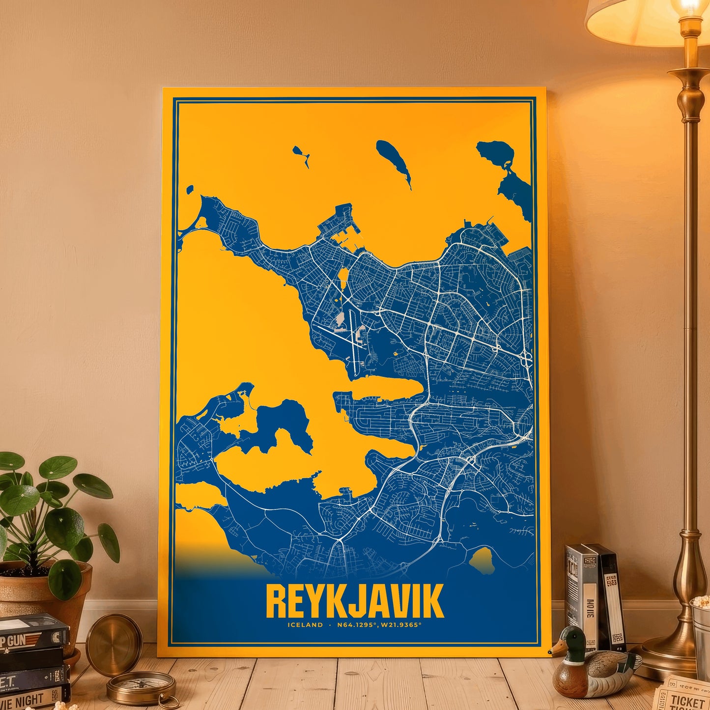 Reykjavik Blockbuster Map Poster