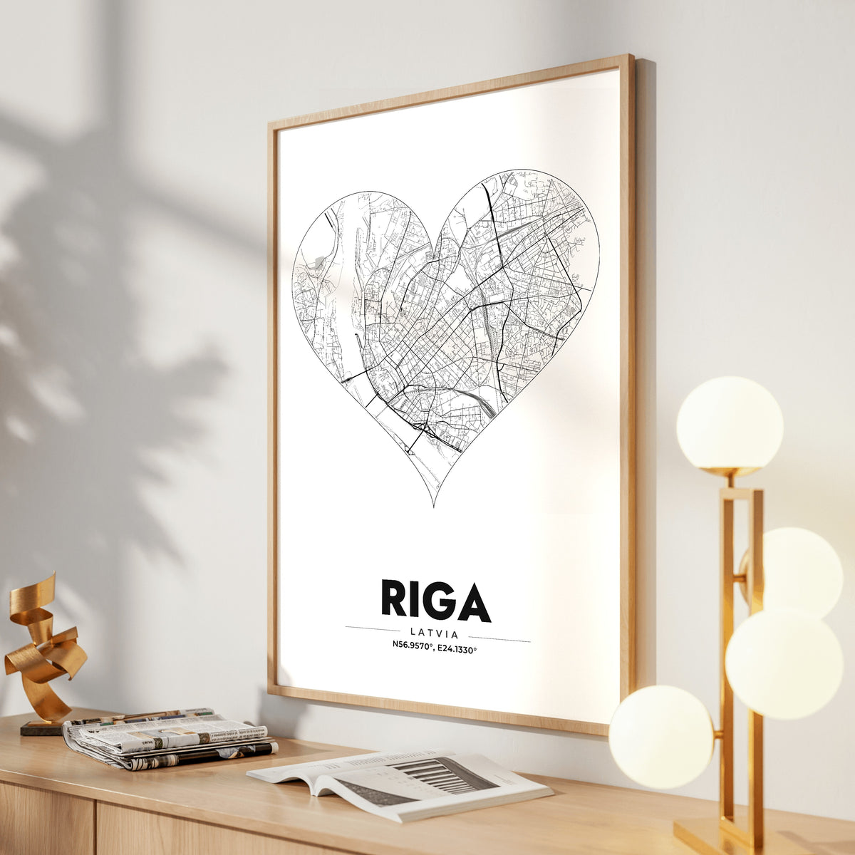 Riga Heart Map Poster