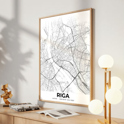 Riga Elegant Map Poster