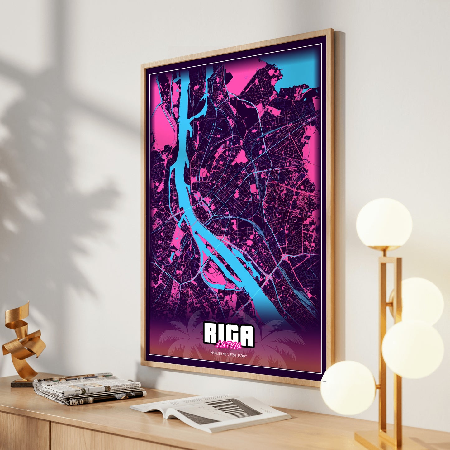 Riga GTA Map Poster