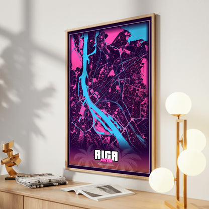 Riga GTA Map Poster