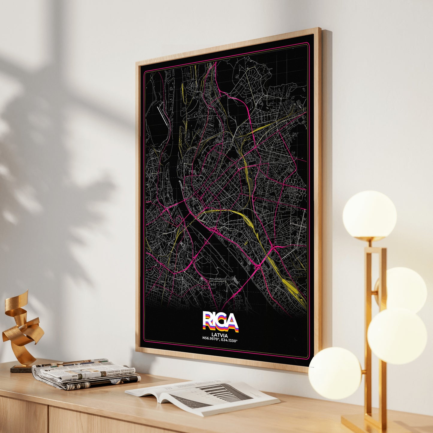 Riga Retro Map Poster