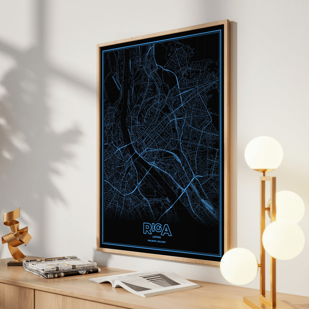 Riga Phosphor Map Poster - IBM Blue