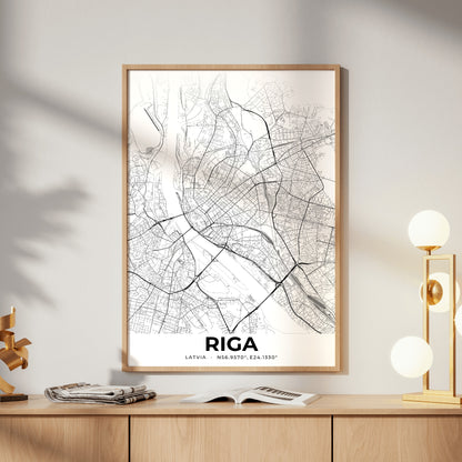 Riga Elegant Map Poster
