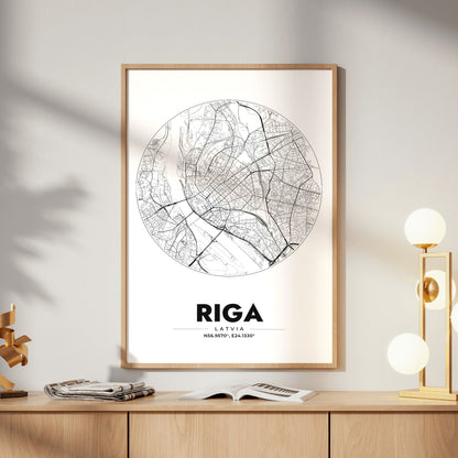Riga Spot Map Poster