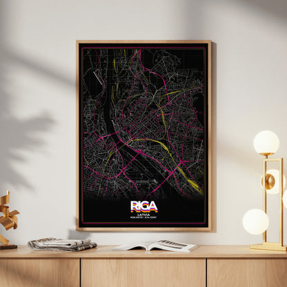 Riga Retro Map Poster